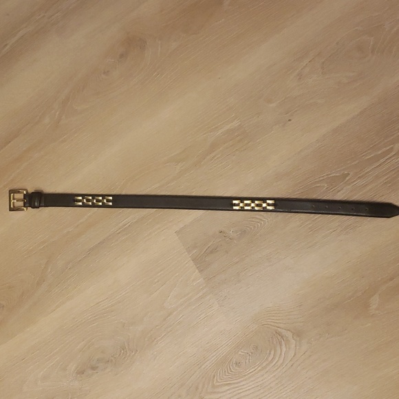 unbranded Other - Black Leather Gold Accent Belt Size Small 32"